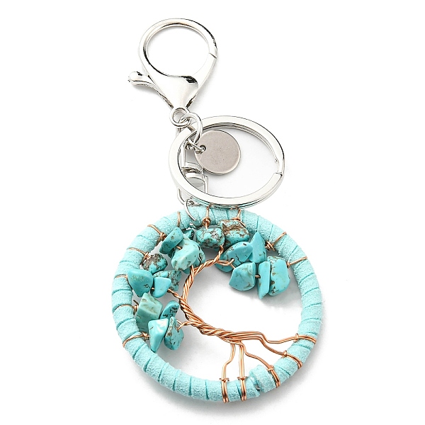 PandaHall Synthetic Turquoise Keychains, Flat Round with Tree of Life Charms, 5cm Synthetic Turquoise Tree of Life
PandaHall Synthetic Turquoise Keychains, Flat Round with Tree of Life Charms, 5cm Synthetic Turquoise Tree of Life