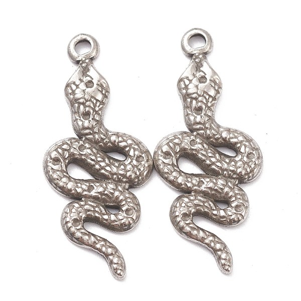 PandaHall 304 Stainless Steel Pendants, Snake, Stainless Steel Color, 30.5x13x2.5mm, Hole: 1.6mm 304 Stainless Steel Snake
PandaHall 304 Stainless Steel Pendants, Snake, Stainless Steel Color, 30.5x13x2.5mm, Hole: 1.6mm 304 Stainless Steel Snake