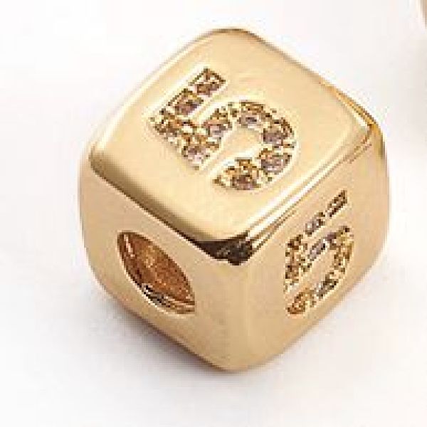 PandaHall Brass Micro Pave Cubic Zirconia Beads, Cube with Number, Clear, Golden, Num.5, 8.5x8.5x8.5mm, Hole: 3.5mm Brass+Cubic Zirconia...
PandaHall Brass Micro Pave Cubic Zirconia Beads, Cube with Number, Clear, Golden, Num.5, 8.5x8.5x8.5mm, Hole: 3.5mm Brass+Cubic Zirconia...