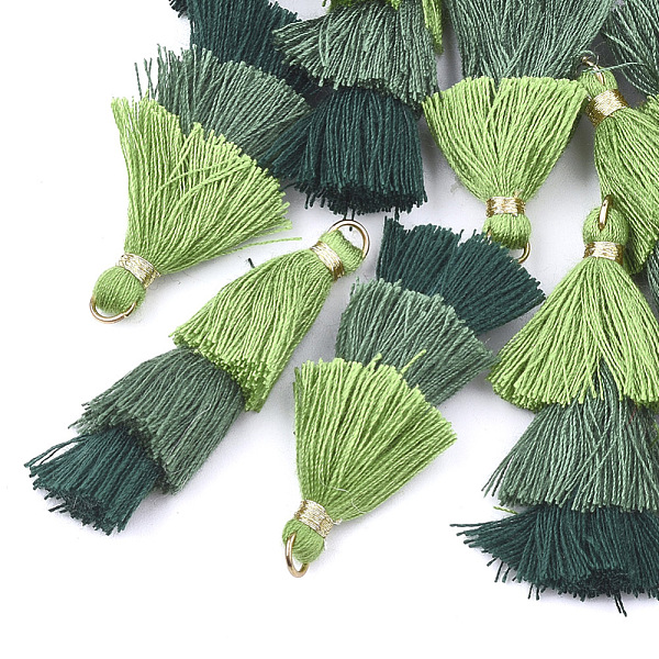 PandaHall Polycotton(Polyester Cotton) Tassel Pendant Decorations, with Iron Findings, Golden, Colorful, 39~40x19~26x6~7mm, Hole: 4mm...
PandaHall Polycotton(Polyester Cotton) Tassel Pendant Decorations, with Iron Findings, Golden, Colorful, 39~40x19~26x6~7mm, Hole: 4mm...