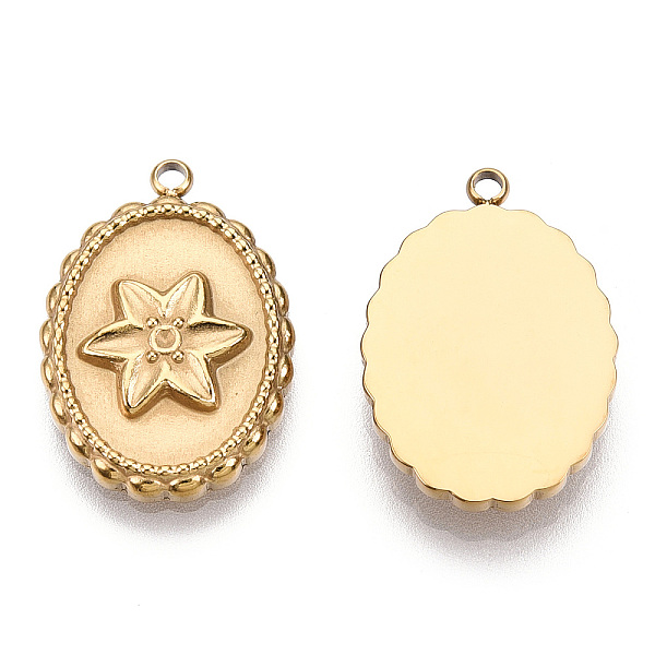 PandaHall 304 Stainless Steel Pendants Rhinestone Settings, Oval with Flower, Nickel Free, Real 14K Gold Plated, Fit For 1.2mm Rhinestone...
PandaHall 304 Stainless Steel Pendants Rhinestone Settings, Oval with Flower, Nickel Free, Real 14K Gold Plated, Fit For 1.2mm Rhinestone...