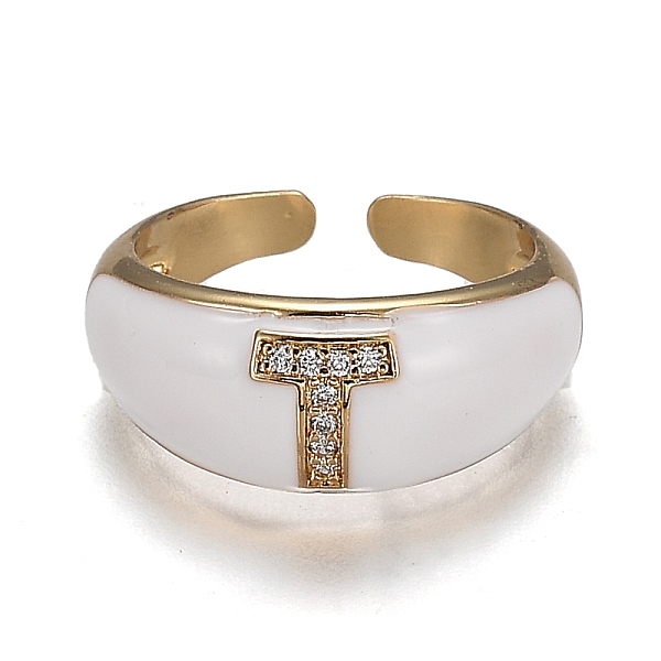 PandaHall Brass Micro Pave Clear Cubic Zirconia Cuff Rings, Open Rings, with Enamel, Cadmium Free & Lead Free, Golden, Letter.T, US Size 7...
PandaHall Brass Micro Pave Clear Cubic Zirconia Cuff Rings, Open Rings, with Enamel, Cadmium Free & Lead Free, Golden, Letter.T, US Size 7...