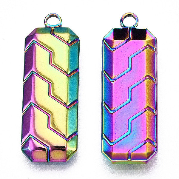 PandaHall Ion Plating(IP) 304 Stainless Steel Pendants, Rectangle Charm, Rainbow Color, 35x12.5x3mm, Hole: 2.5mm 304 Stainless Steel...
PandaHall Ion Plating(IP) 304 Stainless Steel Pendants, Rectangle Charm, Rainbow Color, 35x12.5x3mm, Hole: 2.5mm 304 Stainless Steel...