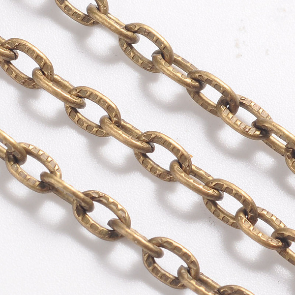 PandaHall Iron Textured Cable Chains, Unwelded, with Spool, Oval, Antique Bronze Color, 5x3.5x1mm, about 32.8 Feet(10m)/roll Iron
PandaHall Iron Textured Cable Chains, Unwelded, with Spool, Oval, Antique Bronze Color, 5x3.5x1mm, about 32.8 Feet(10m)/roll Iron