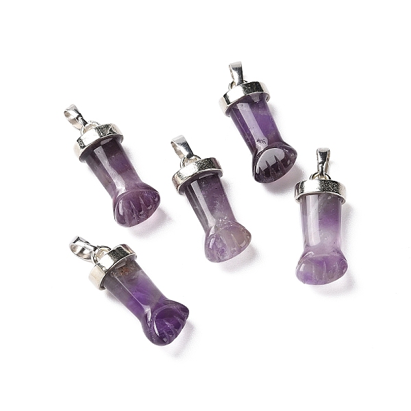 PandaHall Natural Amethyst Pendants, Figa Hand Charms, with Platinum Tone Brass Findings, 19~24x9~10x6mm, Hole: 4X7mm Amethyst Others
PandaHall Natural Amethyst Pendants, Figa Hand Charms, with Platinum Tone Brass Findings, 19~24x9~10x6mm, Hole: 4X7mm Amethyst Others