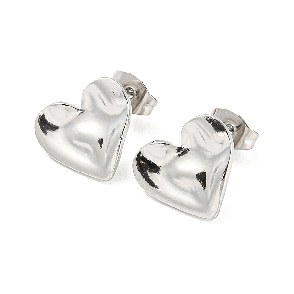 PandaHall 304 Stainless Steel Stud Earrings, Hammered Heart, Stainless Steel Color, 12x13mm 304 Stainless Steel Heart
PandaHall 304 Stainless Steel Stud Earrings, Hammered Heart, Stainless Steel Color, 12x13mm 304 Stainless Steel Heart