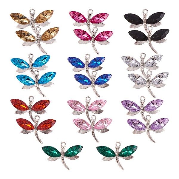PandaHall 40Pcs 10 Colors Alloy Rhinestones Charms, Dragonfly, for Jewelry Making, Platinum, Mixed Color, 21x31mm, Hole: 2mm, 4pcs/color..., Multicolor
PandaHall 40Pcs 10 Colors Alloy Rhinestones Charms, Dragonfly, for Jewelry Making, Platinum, Mixed Color, 21x31mm, Hole: 2mm, 4pcs/color..., Multicolor