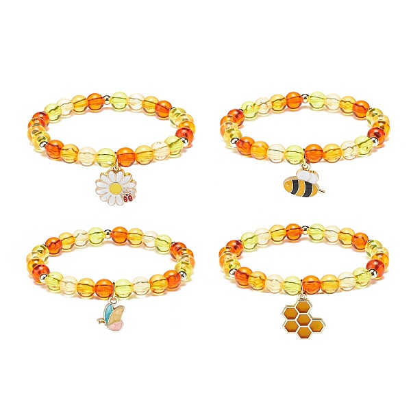 PandaHall 4Pcs 4 Style Acrylic Round Beaded Stretch Bracelets Set, Flower & Bee & Honeycomb & Butterfly Alloy Enamel Charms Stackable...
PandaHall 4Pcs 4 Style Acrylic Round Beaded Stretch Bracelets Set, Flower & Bee & Honeycomb & Butterfly Alloy Enamel Charms Stackable...