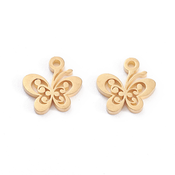 PandaHall 304 Stainless Steel Charms, Laser Cut, Butterfly, Golden, 10x10x1mm, Hole: 1.2mm 304 Stainless Steel Butterfly
PandaHall 304 Stainless Steel Charms, Laser Cut, Butterfly, Golden, 10x10x1mm, Hole: 1.2mm 304 Stainless Steel Butterfly