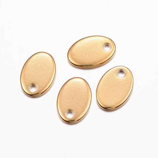 PandaHall Ion Plating(IP) 304 Stainless Steel Charms, Stamping Blank Tag, Oval, Real 18k Gold Plated, 9x6x0.8mm, Hole: 1mm 304 Stainless...
PandaHall Ion Plating(IP) 304 Stainless Steel Charms, Stamping Blank Tag, Oval, Real 18k Gold Plated, 9x6x0.8mm, Hole: 1mm 304 Stainless...