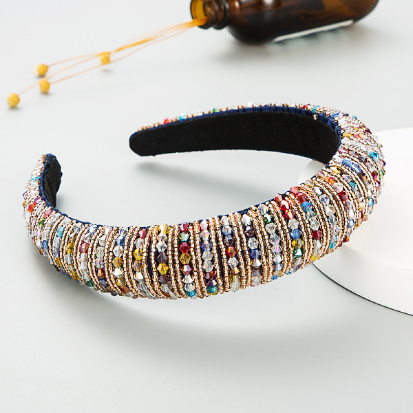 PandaHall Bling Bling Glass Beaded Hairband, Wide Edge Headwear, Party Hair Accessories for Women Girls, Colorful, 30mm Glass
PandaHall Bling Bling Glass Beaded Hairband, Wide Edge Headwear, Party Hair Accessories for Women Girls, Colorful, 30mm Glass