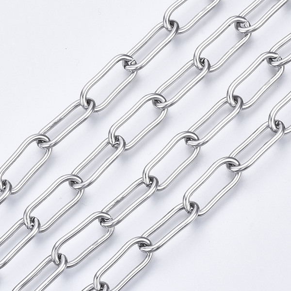 PandaHall 304 Stainless Steel Paperclip Chains, Drawn Elongated Cable Chains, Unwelded, with Spool, Oval, Stainless Steel Color, 17x7x1.5mm...
PandaHall 304 Stainless Steel Paperclip Chains, Drawn Elongated Cable Chains, Unwelded, with Spool, Oval, Stainless Steel Color, 17x7x1.5mm...