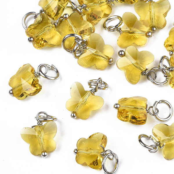 PandaHall Faceted Transparent Glass Charms, with Iron Jump Ring, Butterfly, Yellow, 13~14x9.8x6mm, Hole: 4mm Iron+Glass Butterfly Yellow
PandaHall Faceted Transparent Glass Charms, with Iron Jump Ring, Butterfly, Yellow, 13~14x9.8x6mm, Hole: 4mm Iron+Glass Butterfly Yellow