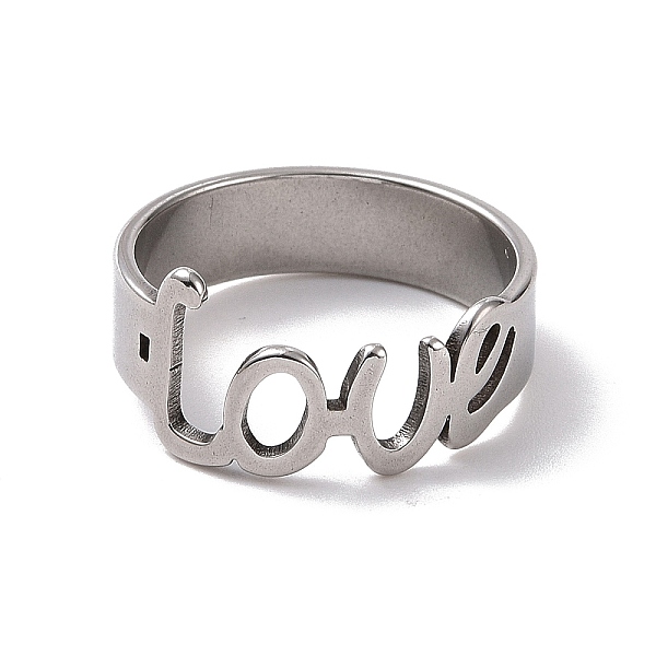 PandaHall 201 Stainless Steel Word Love Finger Ring, Hollow Wide Ring for Valentine's Day, Stainless Steel Color, US Size 6 1/2(16.9mm) 201...
PandaHall 201 Stainless Steel Word Love Finger Ring, Hollow Wide Ring for Valentine's Day, Stainless Steel Color, US Size 6 1/2(16.9mm) 201...
