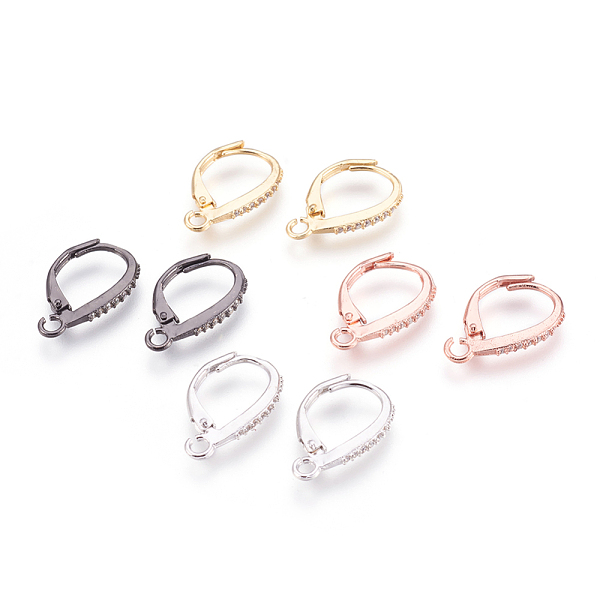 PandaHall Brass Micro Pave Cubic Zirconia Leverback Earring Findings, with Loop, Clear, Mixed Color, 17x11x1.5mm, Hole: 1.5mm Brass Clear
PandaHall Brass Micro Pave Cubic Zirconia Leverback Earring Findings, with Loop, Clear, Mixed Color, 17x11x1.5mm, Hole: 1.5mm Brass Clear