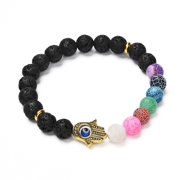 PandaHall Round Natural Lava Rock & Weathered Agate(Dyed) Beads Stretch Bracelet, Hamsa Hand /Hand of Miriam with Evil Eye Bracelet, 7...
PandaHall Round Natural Lava Rock & Weathered Agate(Dyed) Beads Stretch Bracelet, Hamsa Hand /Hand of Miriam with Evil Eye Bracelet, 7...