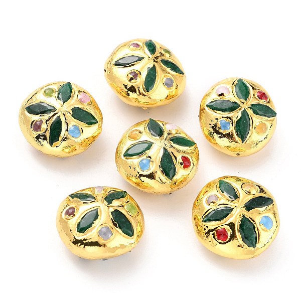PandaHall Natural Quartz Beads, with Golden Brass Findings and Cat Eye, Dyed, Flat Round, Green, 24.5~25x24~24.5x13~14.5mm, Hole: 0.8mm...
PandaHall Natural Quartz Beads, with Golden Brass Findings and Cat Eye, Dyed, Flat Round, Green, 24.5~25x24~24.5x13~14.5mm, Hole: 0.8mm...