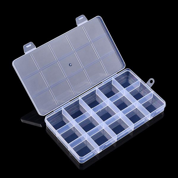 PandaHall Plastic Bead Storage Containers, 15 Compartments, Rectangle, Clear, 17.3x10.3x1.9cm, Hole: 6mm, compartment: 30x33mm Plastic...
PandaHall Plastic Bead Storage Containers, 15 Compartments, Rectangle, Clear, 17.3x10.3x1.9cm, Hole: 6mm, compartment: 30x33mm Plastic...