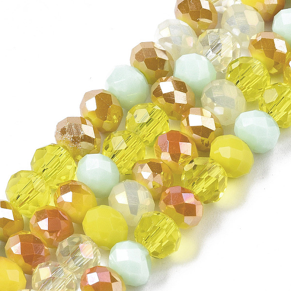 PandaHall Electroplate Glass Beads Strands, Faceted, Rondelle, Yellow, 5.5~6x5mm, Hole: 1mm, about 90~92pcs/strand, 16.54 inch~16.93 inch...
PandaHall Electroplate Glass Beads Strands, Faceted, Rondelle, Yellow, 5.5~6x5mm, Hole: 1mm, about 90~92pcs/strand, 16.54 inch~16.93 inch...