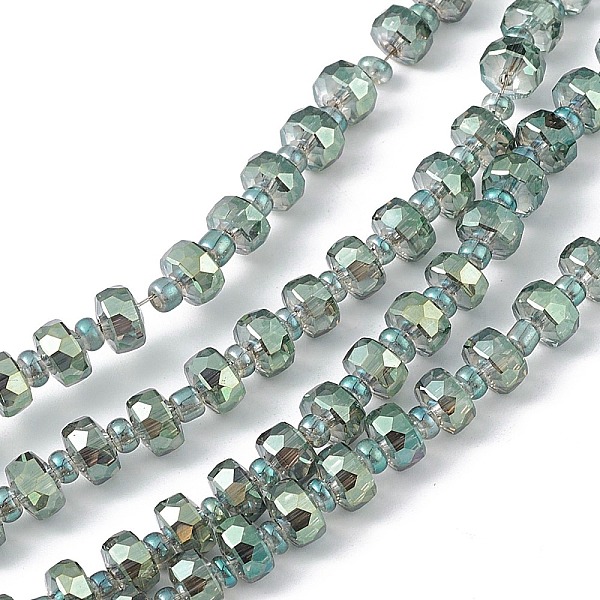 PandaHall Transparent Electroplate Glass Beads Strands, Faceted, Rondelle, Full Rainbow Plated, Medium Sea Green, 5.5x3.5~4mm, Hole: 1mm...
PandaHall Transparent Electroplate Glass Beads Strands, Faceted, Rondelle, Full Rainbow Plated, Medium Sea Green, 5.5x3.5~4mm, Hole: 1mm...