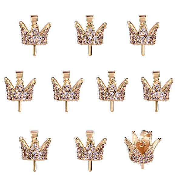 PandaHall 10Pcs Brass Micro Pave Cubic Zirconia Peg Bails Pendants, for Half Drilled Bead, Nickel Free, Crown, Golden, Clear, 12x10mm, Hole...
PandaHall 10Pcs Brass Micro Pave Cubic Zirconia Peg Bails Pendants, for Half Drilled Bead, Nickel Free, Crown, Golden, Clear, 12x10mm, Hole...