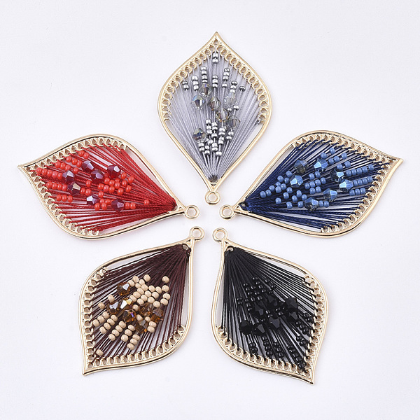 PandaHall Polyester Thread Woven Big Pendants, with Glass and Golden Plated Alloy Findings, Long-Lasting Plated, Leaf, Mixed Color..., Multicolor
PandaHall Polyester Thread Woven Big Pendants, with Glass and Golden Plated Alloy Findings, Long-Lasting Plated, Leaf, Mixed Color..., Multicolor