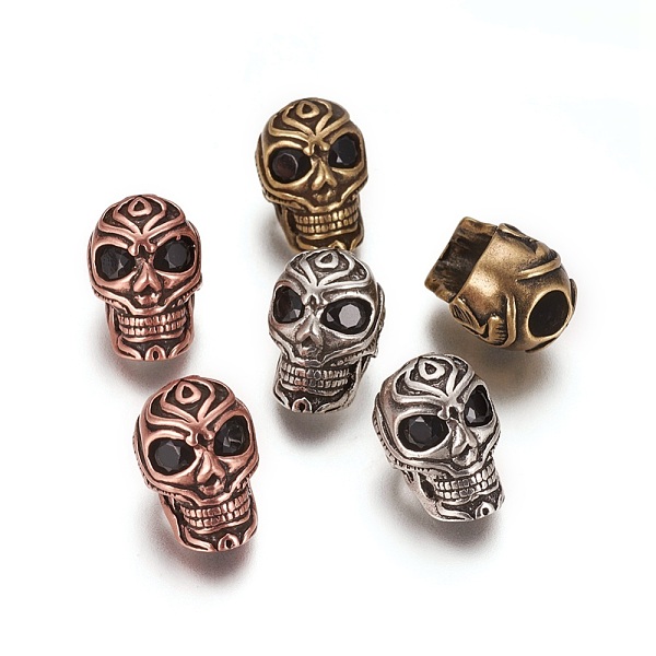 PandaHall Brass Beads, with Cubic Zirconia, Long-Lasting Plated, Skull, Black, Mixed Color, 17.5~18x12x14~14.5mm, Hole: 5mm Brass+Cubic...
PandaHall Brass Beads, with Cubic Zirconia, Long-Lasting Plated, Skull, Black, Mixed Color, 17.5~18x12x14~14.5mm, Hole: 5mm Brass+Cubic...
