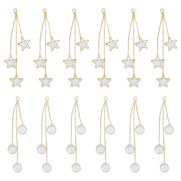 PandaHall DICOSMETIC 12Pcs 2 Styles Clear Cubic Zirconia Tassel Charms Flat Round and Star Tassel Pendants Golden Chain Tassel Charms Brass...
PandaHall DICOSMETIC 12Pcs 2 Styles Clear Cubic Zirconia Tassel Charms Flat Round and Star Tassel Pendants Golden Chain Tassel Charms Brass...