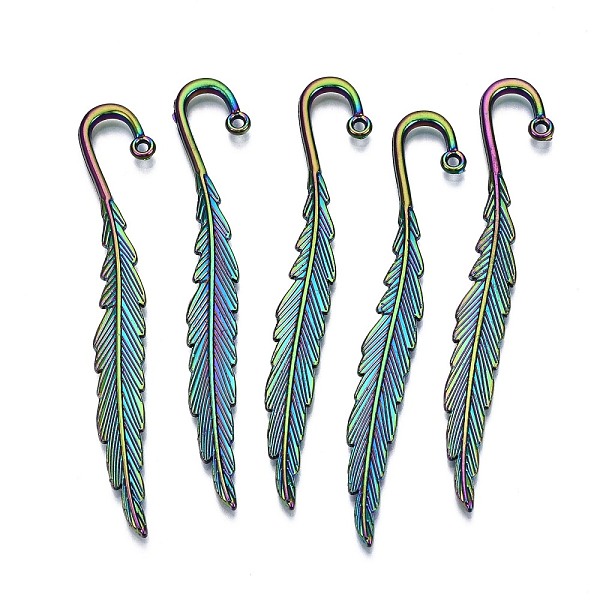 PandaHall Alloy Bookmarks, Cadmium Free & Nickel Free & Lead Free, Leaf, Rainbow Color, 80x13x2.5mm, Hole: 1.8mm Alloy
PandaHall Alloy Bookmarks, Cadmium Free & Nickel Free & Lead Free, Leaf, Rainbow Color, 80x13x2.5mm, Hole: 1.8mm Alloy