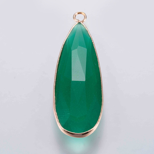 PandaHall Glass Pendants, with Brass Finding, Faceted, teardrop, Golden, Green, 43x14x5.5mm, Hole: 2mm Brass+Glass Teardrop Green
PandaHall Glass Pendants, with Brass Finding, Faceted, teardrop, Golden, Green, 43x14x5.5mm, Hole: 2mm Brass+Glass Teardrop Green