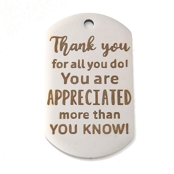 PandaHall 201 Stainless Steel Pendants, Message Charms, Oval with Word Thank You for All You Do Charms, Stainless Steel Color, 49x28x2mm...
PandaHall 201 Stainless Steel Pendants, Message Charms, Oval with Word Thank You for All You Do Charms, Stainless Steel Color, 49x28x2mm...