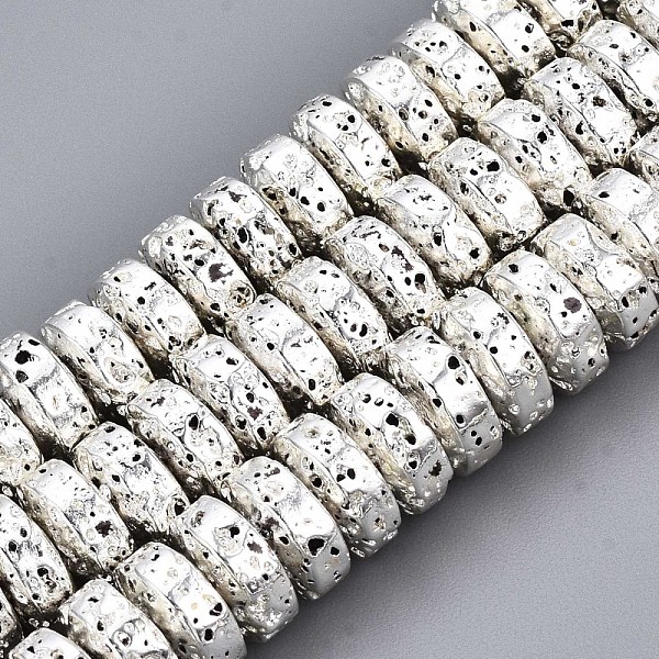 PandaHall Electroplated Natural Lava Rock Beads Strands, Heishi Beads, Flat Round/Disc, Bumpy, Silver Plated, 8x4mm, Hole: 1.2mm, about...
PandaHall Electroplated Natural Lava Rock Beads Strands, Heishi Beads, Flat Round/Disc, Bumpy, Silver Plated, 8x4mm, Hole: 1.2mm, about...