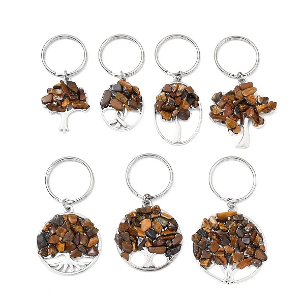 PandaHall Natural Tiger Eye Chip & Alloy Tree of Life Pendant Keychain, with Iron Split Key Rings, 5.9~6.8cm Tiger Eye Tree of Life
PandaHall Natural Tiger Eye Chip & Alloy Tree of Life Pendant Keychain, with Iron Split Key Rings, 5.9~6.8cm Tiger Eye Tree of Life