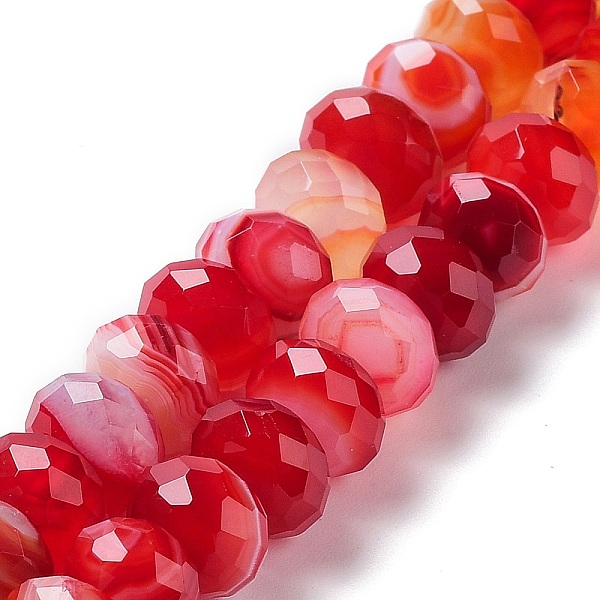 PandaHall Natural Banded Agate/Striped Agate Beads Strands, Dyed & Heated, Faceted Rondelle, Red, 10~10.5x6.5~7mm, Hole: 1mm, about...
PandaHall Natural Banded Agate/Striped Agate Beads Strands, Dyed & Heated, Faceted Rondelle, Red, 10~10.5x6.5~7mm, Hole: 1mm, about...