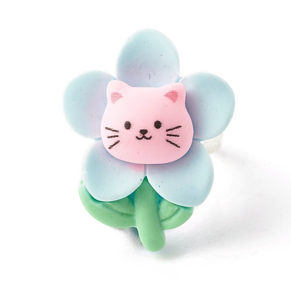PandaHall Flower with Cat Resin Adjustable Ring, Brass Jewelry for Women, Light Blue, US Size 5 1/4(15.9mm) Resin
PandaHall Flower with Cat Resin Adjustable Ring, Brass Jewelry for Women, Light Blue, US Size 5 1/4(15.9mm) Resin