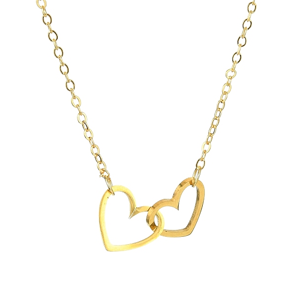 PandaHall 201 Stainless Steel Interlocking Heart Pendant Necklace, with Brass Cable Chains, Golden, 15.55 inch(39.5cm) 201 Stainless Steel...
PandaHall 201 Stainless Steel Interlocking Heart Pendant Necklace, with Brass Cable Chains, Golden, 15.55 inch(39.5cm) 201 Stainless Steel...