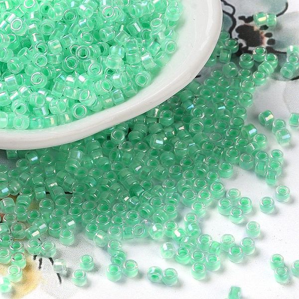 PandaHall Glass Seed Beads, Opaque Colours Rainbow, Cylinder, Aquamarine, 2.5x2mm, Hole: 1.4mm Glass Green
PandaHall Glass Seed Beads, Opaque Colours Rainbow, Cylinder, Aquamarine, 2.5x2mm, Hole: 1.4mm Glass Green