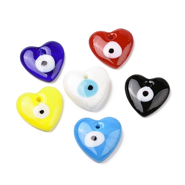 PandaHall Handmade Evil Eye Lampwork Pendants, Heart, Mixed Color, 36x35x7.5mm, Hole: 3.5mm Lampwork Heart Multicolor
PandaHall Handmade Evil Eye Lampwork Pendants, Heart, Mixed Color, 36x35x7.5mm, Hole: 3.5mm Lampwork Heart Multicolor