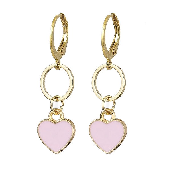 PandaHall Alloy Enamel Dangle Earrings, 304 Stainless Steel Leverback Earrings for Women, Golden, 37x10mm Alloy Heart
PandaHall Alloy Enamel Dangle Earrings, 304 Stainless Steel Leverback Earrings for Women, Golden, 37x10mm Alloy Heart