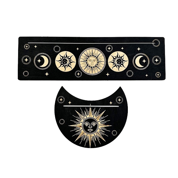 PandaHall Wooden Tarot Card Display Stands, Tarot Holder for Divination, Tarot Decor Tools, Sun, 250x75mm & 125x104mm Wood Sun Black
PandaHall Wooden Tarot Card Display Stands, Tarot Holder for Divination, Tarot Decor Tools, Sun, 250x75mm & 125x104mm Wood Sun Black