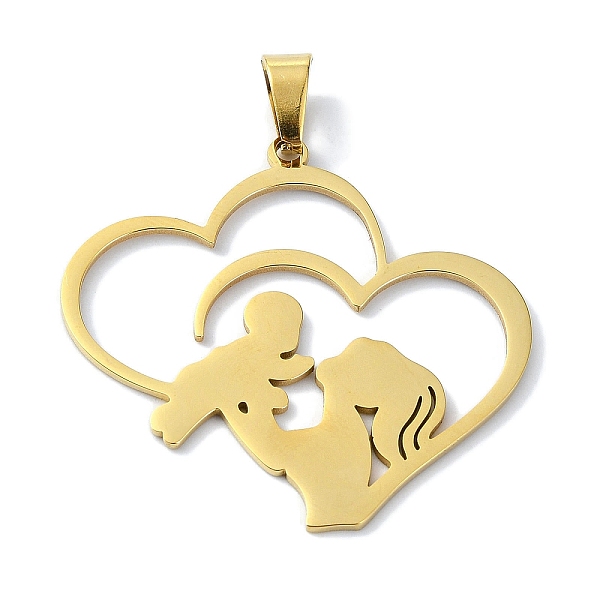 PandaHall 304 Stainless Steel Pendants, Laser Cut, Heart with Mother & Child Charms, Golden, 34x36x1mm, Hole: 7x4mm 304 Stainless Steel...
PandaHall 304 Stainless Steel Pendants, Laser Cut, Heart with Mother & Child Charms, Golden, 34x36x1mm, Hole: 7x4mm 304 Stainless Steel...