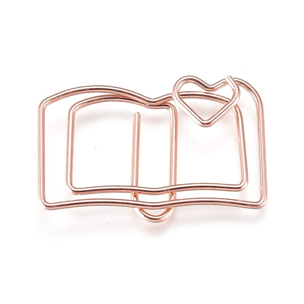 PandaHall Book Shape Iron Paperclips, Cute Paper Clips, Funny Bookmark Marking Clips, Rose Gold, 19x30x3mm Iron
PandaHall Book Shape Iron Paperclips, Cute Paper Clips, Funny Bookmark Marking Clips, Rose Gold, 19x30x3mm Iron