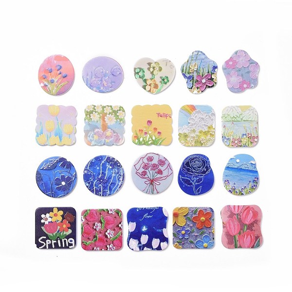 PandaHall Acrylic Cabochons, for Hair Pins, Hair & Earrings Accessories, Mixed Shape with Flower Pattern, Mixed Color, 30~36.5x33~35x2~2.5mm..., Multicolor
PandaHall Acrylic Cabochons, for Hair Pins, Hair & Earrings Accessories, Mixed Shape with Flower Pattern, Mixed Color, 30~36.5x33~35x2~2.5mm..., Multicolor