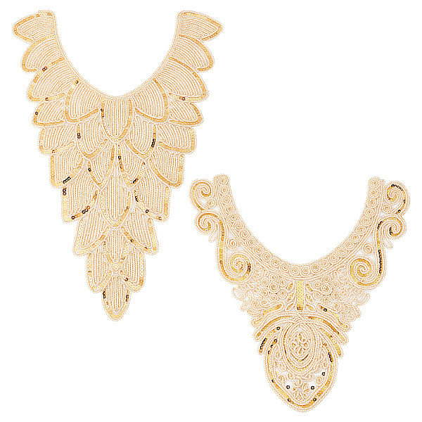 PandaHall FINGERINSPIRE 2 pcs Gold Collar Applique 2 Style Sequin Floral Embroidered Applique Trim V-Neck Ethnic Style Collar Sew on Patches..., Multicolor
PandaHall FINGERINSPIRE 2 pcs Gold Collar Applique 2 Style Sequin Floral Embroidered Applique Trim V-Neck Ethnic Style Collar Sew on Patches..., Multicolor