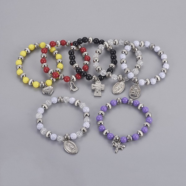 PandaHall 304 Stainless Steel Charm Bracelets, with Plastic Beads, Mixed Shaped, Mixed Color, 2 inch(5.2cm) 304 Stainless Steel Multicolor
PandaHall 304 Stainless Steel Charm Bracelets, with Plastic Beads, Mixed Shaped, Mixed Color, 2 inch(5.2cm) 304 Stainless Steel Multicolor