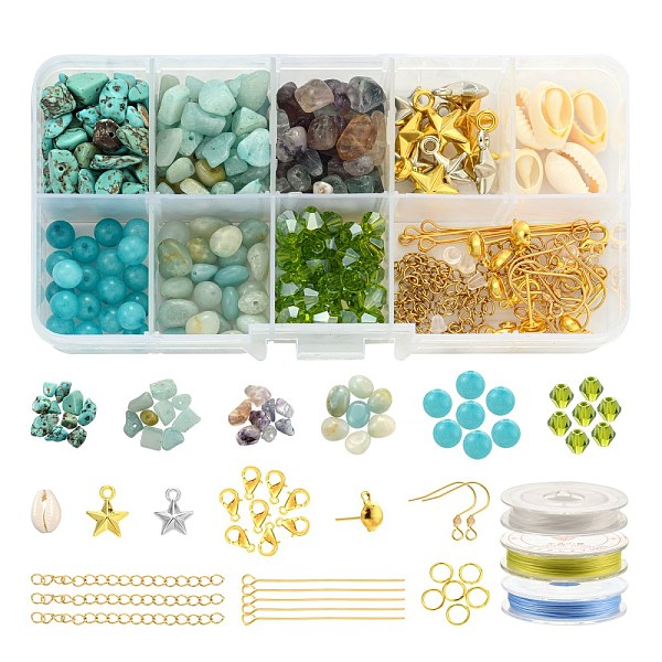 PandaHall DIY Jewelry Making Kits, Including Mixed Stone Beads, CCB Plastic Pendants, Natural Cowrie Shell Beads, Electroplate Glass Beads..., Multicolor
PandaHall DIY Jewelry Making Kits, Including Mixed Stone Beads, CCB Plastic Pendants, Natural Cowrie Shell Beads, Electroplate Glass Beads..., Multicolor
