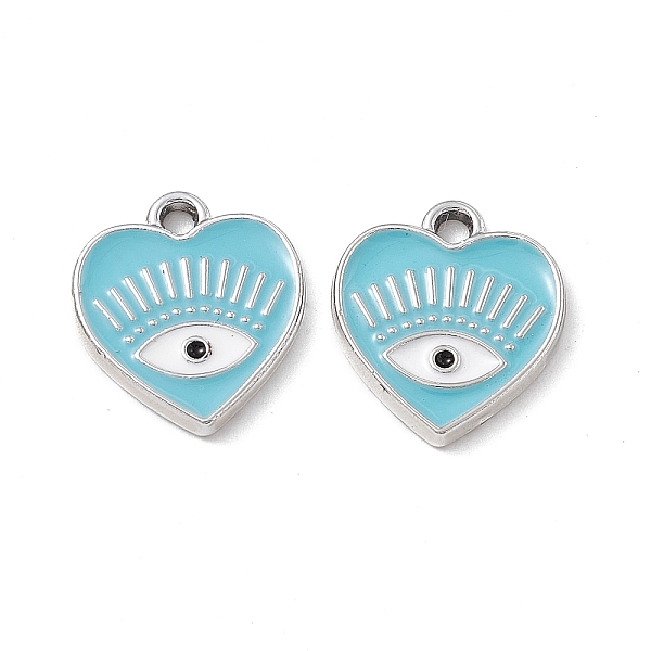 PandaHall Alloy Enamel Pendants, Platinum, Heart with Eye Charm, Sky Blue, 14.5x13x1.5mm, Hole: 1.6mm Alloy+Enamel Eye
PandaHall Alloy Enamel Pendants, Platinum, Heart with Eye Charm, Sky Blue, 14.5x13x1.5mm, Hole: 1.6mm Alloy+Enamel Eye