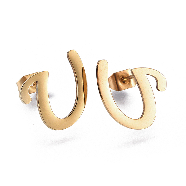 PandaHall 304 Stainless Steel Stud Earrings, Hypoallergenic Earrings, Alphabet, Letter.U, 15x13x1mm, Pin: 0.7mm 304 Stainless Steel Letter U
PandaHall 304 Stainless Steel Stud Earrings, Hypoallergenic Earrings, Alphabet, Letter.U, 15x13x1mm, Pin: 0.7mm 304 Stainless Steel Letter U