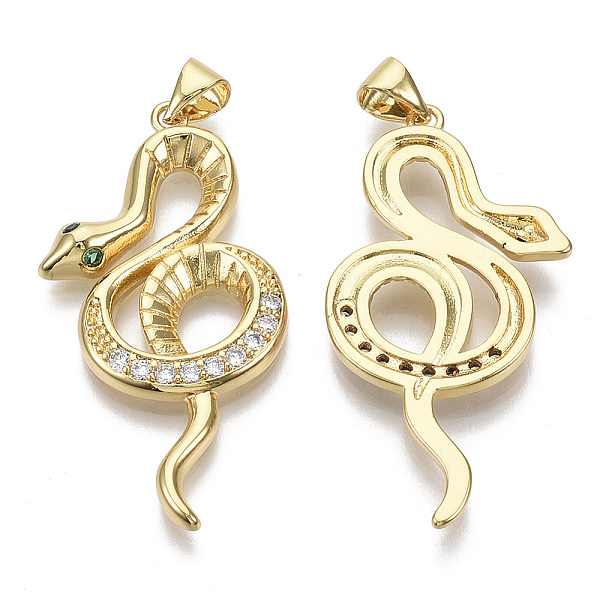 PandaHall Brass Micro Pave Cubic Zirconia Pendants, with Brass Snap On Bails, Nickel Free, Snake, Clear, Real 16K Gold Plated, 38x19x3mm...
PandaHall Brass Micro Pave Cubic Zirconia Pendants, with Brass Snap On Bails, Nickel Free, Snake, Clear, Real 16K Gold Plated, 38x19x3mm...