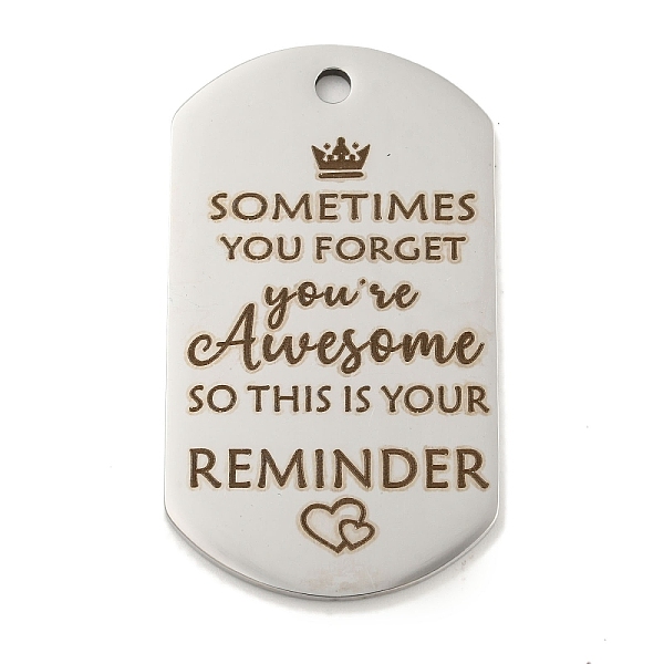 PandaHall 201 Stainless Steel Pendants, Message Charms, Oval with Word Charms, Stainless Steel Color, 49x28x2mm, Hole: 3mm 201 Stainless...
PandaHall 201 Stainless Steel Pendants, Message Charms, Oval with Word Charms, Stainless Steel Color, 49x28x2mm, Hole: 3mm 201 Stainless...